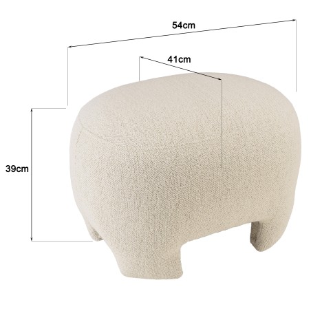 LEOPOLD - Designpoef nr. 1 van beige fijne bouclé stof LEOPOLD